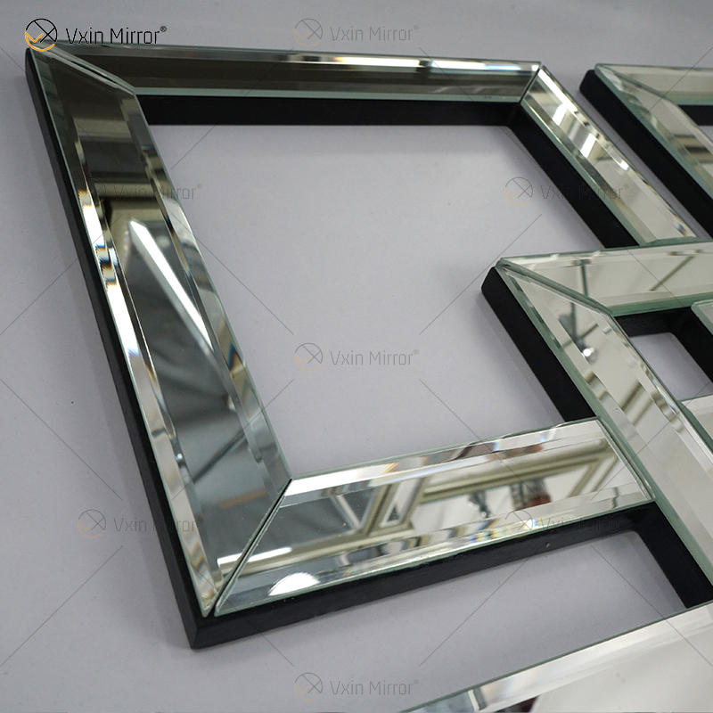 Square Mirrored Wall Decorative Mirror with Beveled Edge Modern Fashionable Wall-Mounted Mirrors WXM-1590