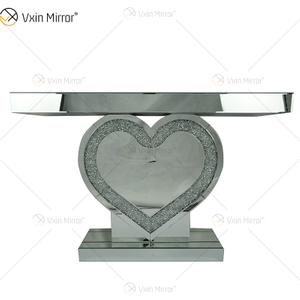 Factory Direct Sale WXF-508 Mirror Console Table Diamond Crystal Heart-shaped Console Tables