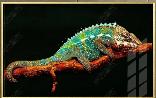 Home Decorative Colorfu Animal Wall Art Crystal Porcelain Painting 