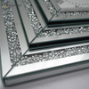 Hot Sale Mirrored Clock WXMC-078 Crushed Diamond Silver Wall Decor Elegant Square Clock