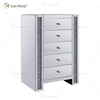 Furniture 3 Drawer Mirror Nightstand Table Cabinets Decorative Storage Cabinet