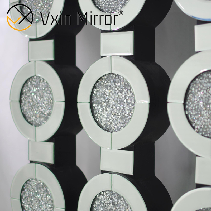 Vxin Mirror WXF-008 Good Supplier Factory Modern Luxury Curved Glass Wood Carved Bone Inlay Console Table