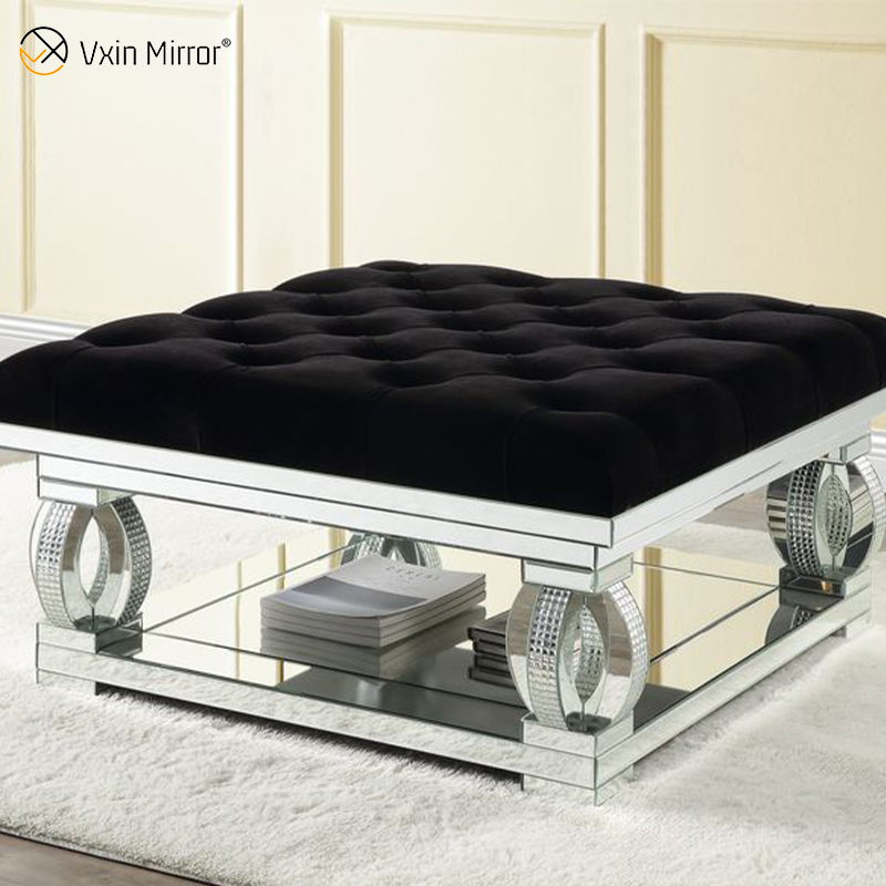 Modern WXF-601 Mirrored Coffee Table Sparkly Side Table for Living Room Set with Sofa for Set