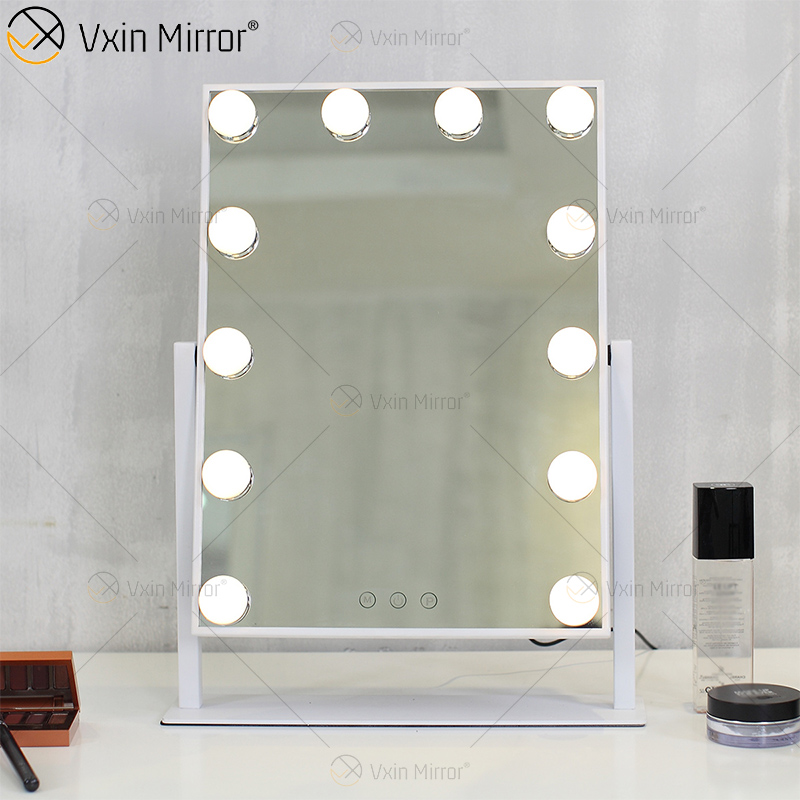 Oval Decorative WXDL-123 Table Top Vanity Mirror Hollywood Makeup Mirror with Led Light for Bedroom