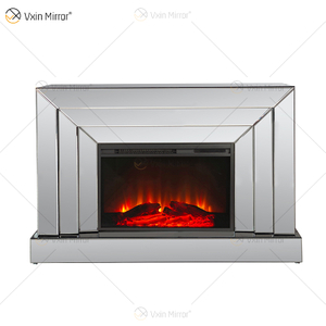 Hot Sell WXWF-1100 Simple Glass Mirror Fiireplace with Simulation Wood Insert Indoor for Livingroom