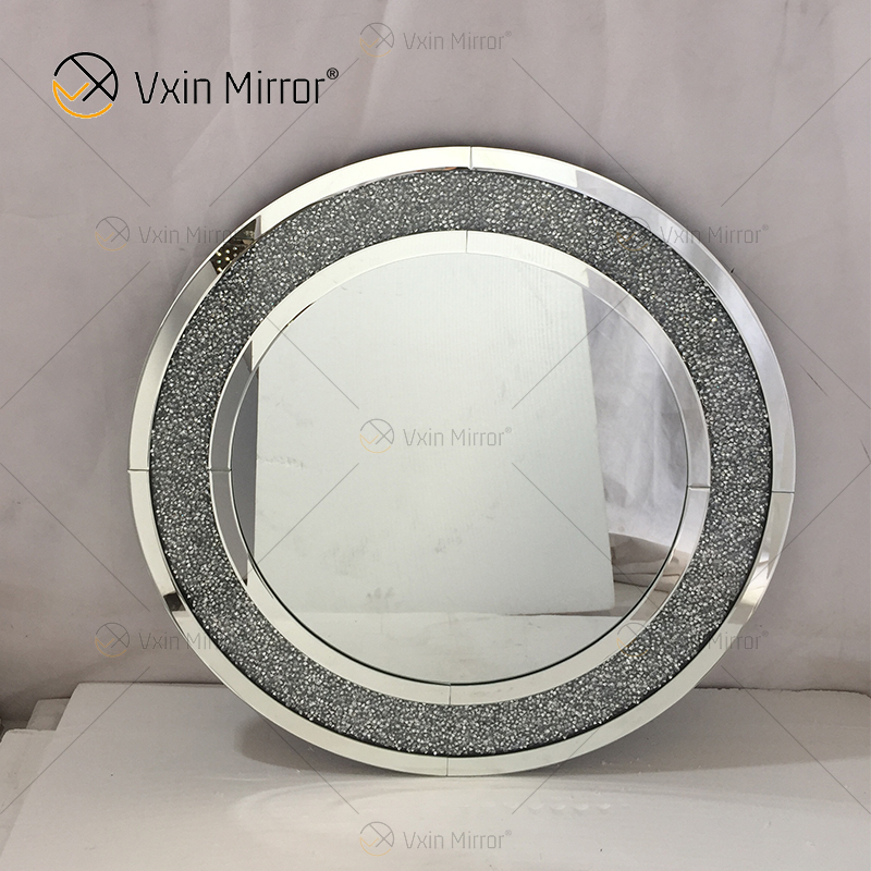 Elegant French Style Crushed Diamond Mirror Console Table