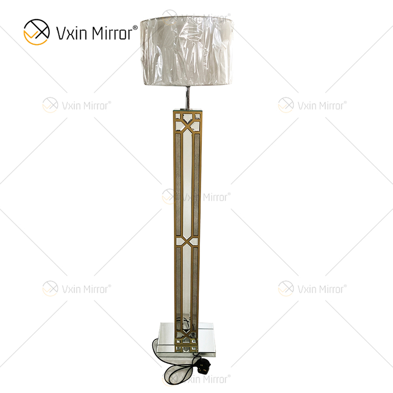 Night Stand WXFL-031 Living Room Luxury Silver LED Antique Mirrored Floor Lamp Mirror Lamp