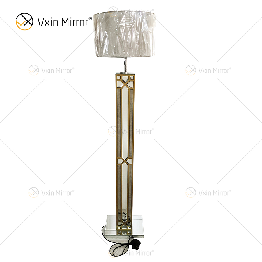 Night Stand WXFL-031 Living Room Luxury Silver LED Antique Mirrored Floor Lamp Mirror Lamp