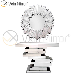 Factory Price Wholesale 3d Silver Mirror with Console Table Modern Sets of Furniture