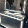 WXM-1176&WXF-2139 LED Furniture Set Octagonal Beads Fashion Simple Makeup Mirror Mirror Cabinet 6 Drawers