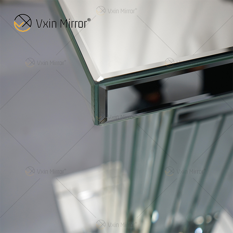 The Factory Hot Sale WXF-010 Classic Style Silver Roman Pillar Home Decor Mirrored Side Table
