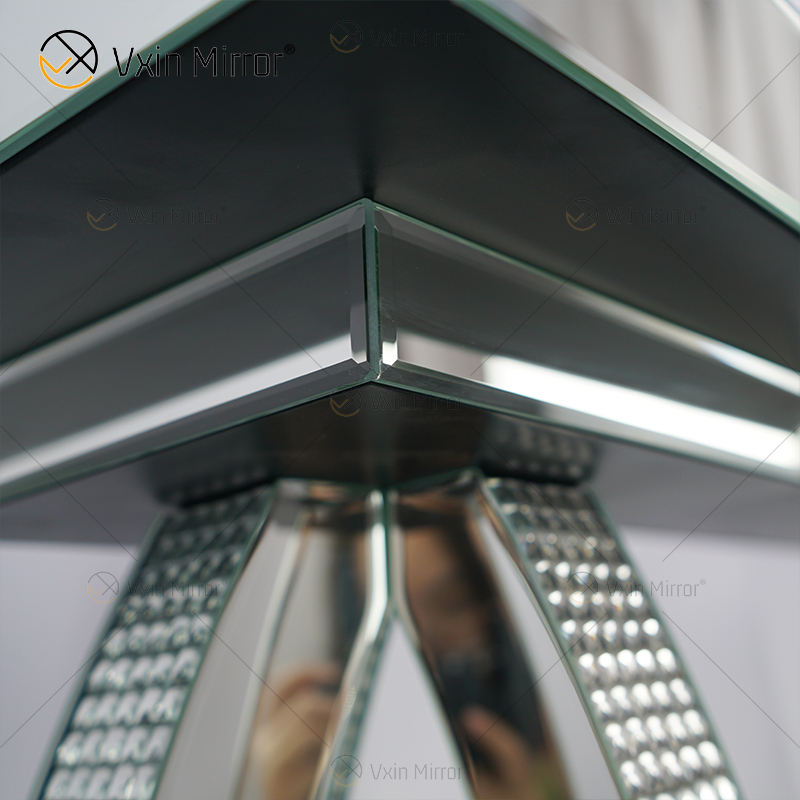 glass mirror side table
