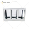 Meetart Crystal Clear Silver Mirror Glass Candle Holder with 3 Candle Light Tube Elegant Ideal for Home Decoration WXCH-65