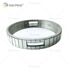 Elegant Decor Beads WXMT-017 Modern Crystal Silver Mirrored Round Tray