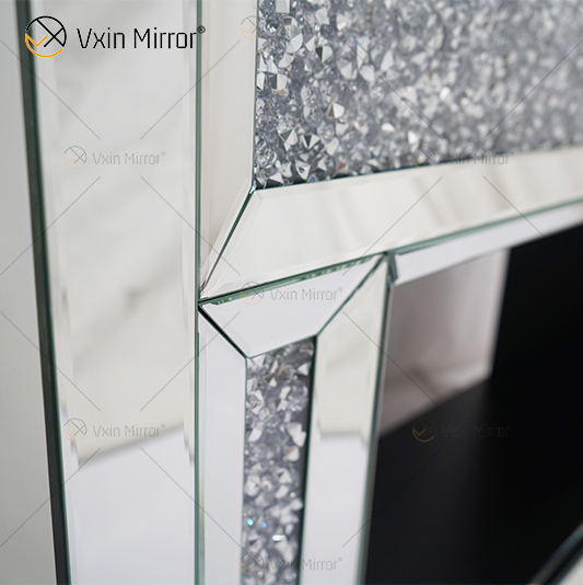 Floating Sparkle Crystal Mirrore Fireplace WXWF-1106 with Inserts in Hot Sell
