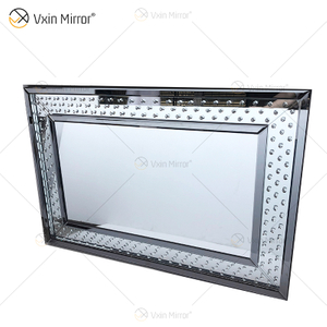 WXM-1084 Simple Hanging Mirror with Octagonal Beads Bathroom Wall Mirror