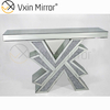 Good Supplier Vxin Home Decor V Silver Furniture Modern Crush Diamond Console Table with Modern Mirror