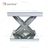 WXWF-128 Home Decor Crystal Silver Glass Furniture Mirrored Side Table