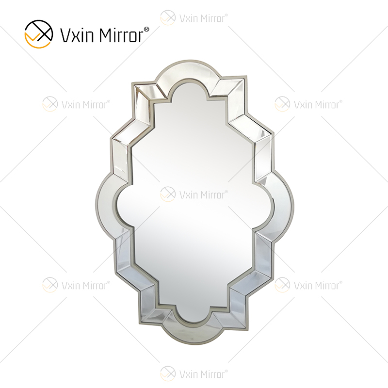 Hot Sale WXM-2072 Modern Special Design Decor Wall Mirrored Silver Luxury Hanging Wall Mirror