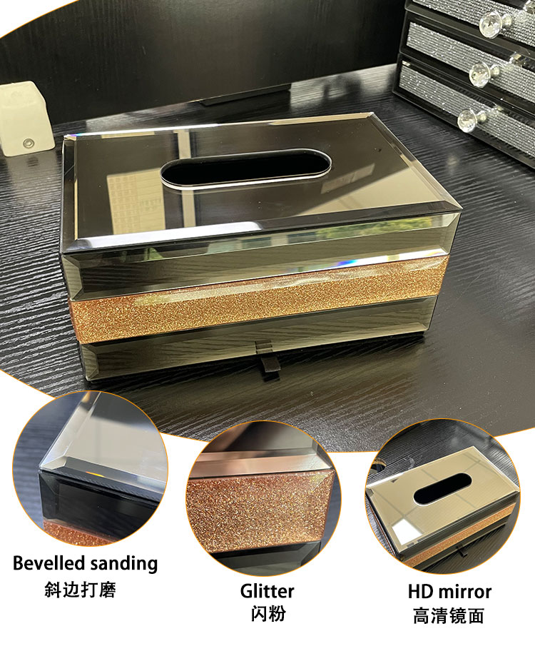 mirror glitter tissue box
