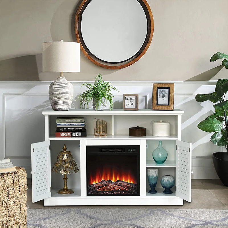 Modern white cream wind TV cabinet