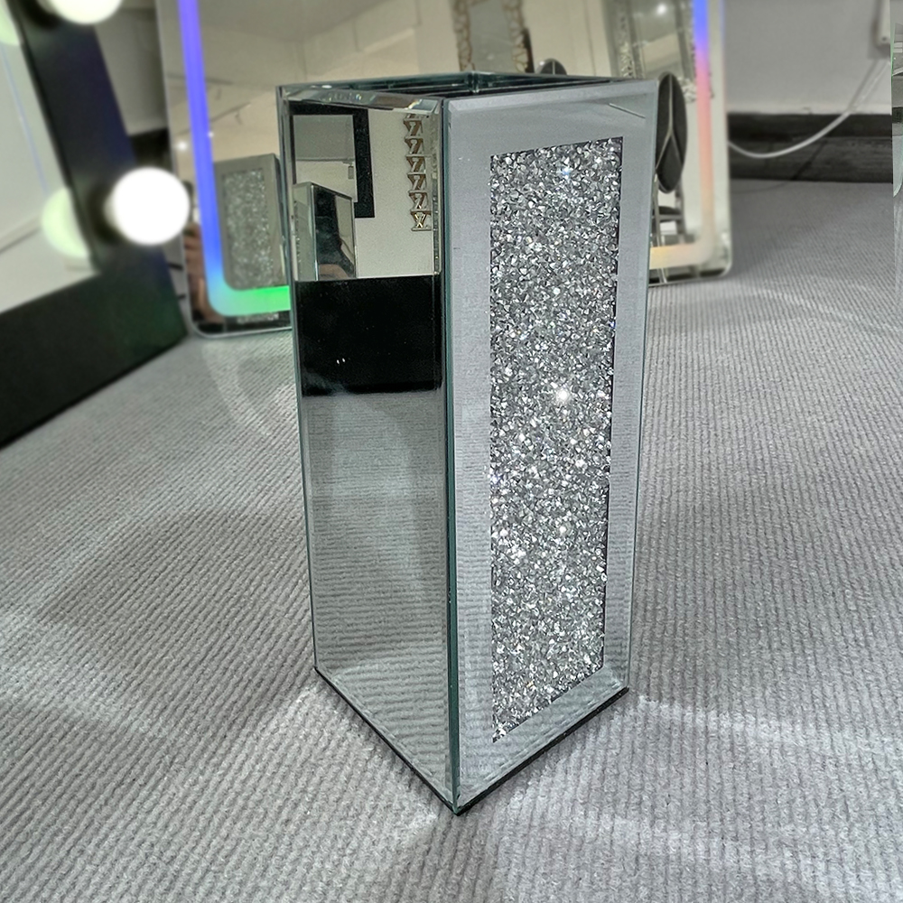 crushed diamond glass vase