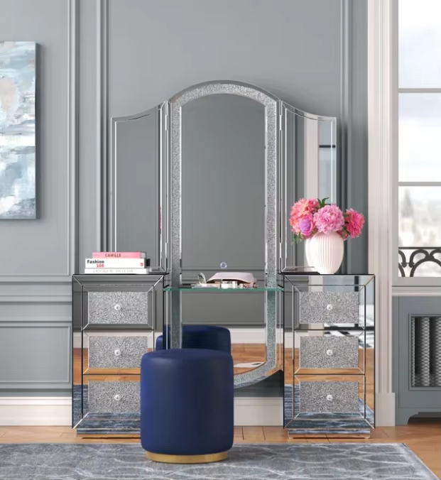 Silver Glass Dressing Table