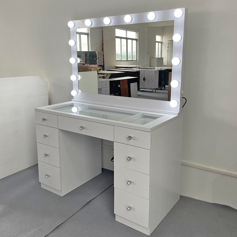 white vanity table