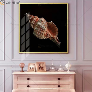 Vxin WXMA-51 Home Decor MDF Frame Mirrored Wall Art Crystal Porcelain Painting Mirror Wall Art