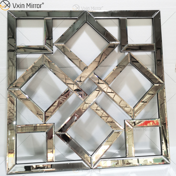 Square Mirrored Wall Decorative Mirror with Beveled Edge Modern Fashionable Wall-Mounted Mirrors WXM-1581