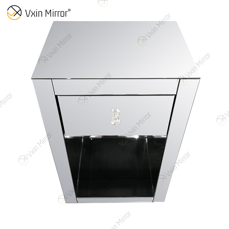Vxin Mirror Hot Sale WXR-008 Silver Home Decor Mirored Cupboard Cabinet With Drawers with Self