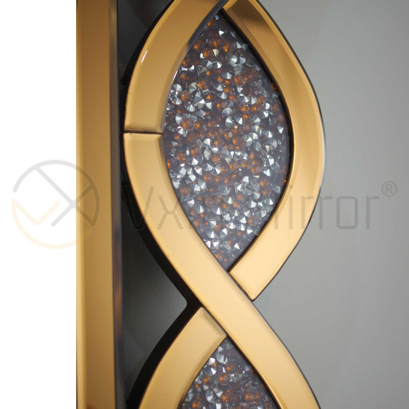 Home Mirrored Furniture Rectangle Console Mirror Crushed Diamond Wall Mirror