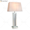 China Supply WXTL-006 Modern Bedroom Silver Crushed Mirror Lamp With Lampshade
