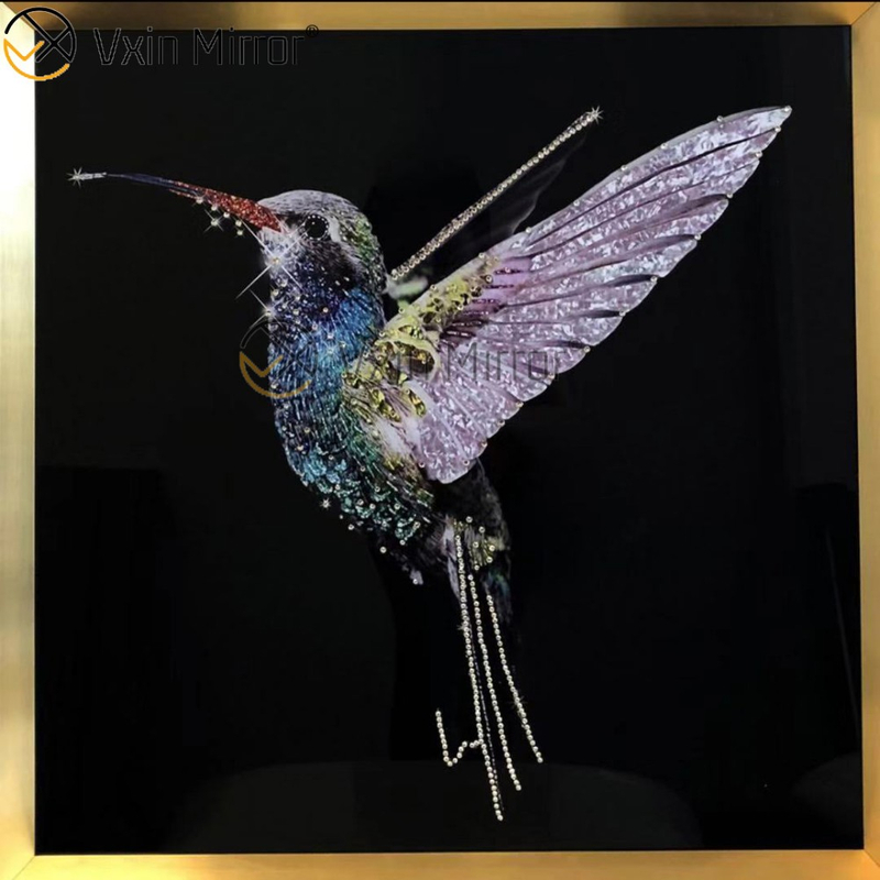 Vxin WXMA-60 Crystal Porcelain Painting Resin Covered MDF Frame Decorative Wall Art Mirror Wall Art