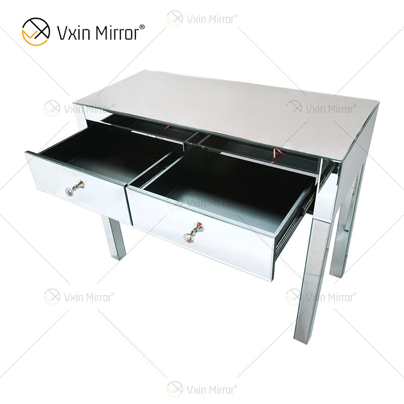 vanity mirror with lights and desk