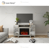 Kellington Mirrored Fireplace Media Console Electric Fireplace Mirrored Fireplace TV Stands Cabinet WXF-413