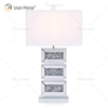 Factory Supply WXTL-141 Modern Silver Crystal Acrylic LED Table Mirror Lamp for Warm Light
