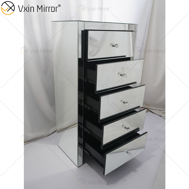 Storage Shelf Rack Wall Mounted Shelf with Drawer Mirror Bedside Tables Nightstand Wholesale Durable Mirrored Bedside Table