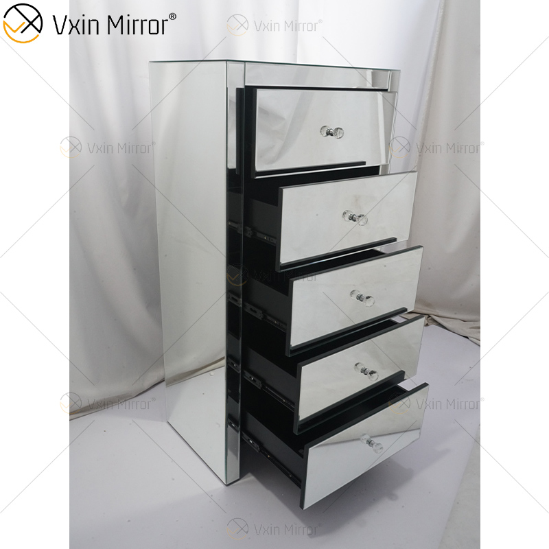 Storage Shelf Rack Wall Mounted Shelf with Drawer Mirror Bedside Tables Nightstand Wholesale Durable Mirrored Bedside Table