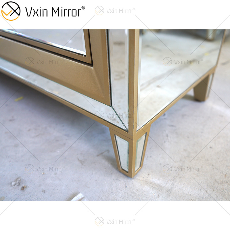 Champage Gold Design Sideboard WXF-268 Luxury Mirored Cupboard Cabinet With Muti Drawers