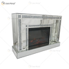 Diamond Luxury Popular Crush Sparkle Crystal Double Band Mirrored WXWF-1109 Fireplace Surround with Electric Mirror Fireplace