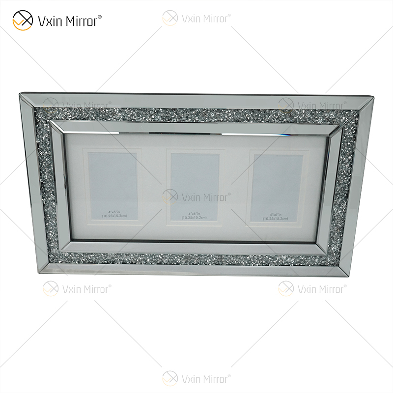 Factory Supply Silver Handmade Hallway Mirror Photo Frame Mirror Wall Art Home Decor for Living Room Sofa Furniture WXPP-16