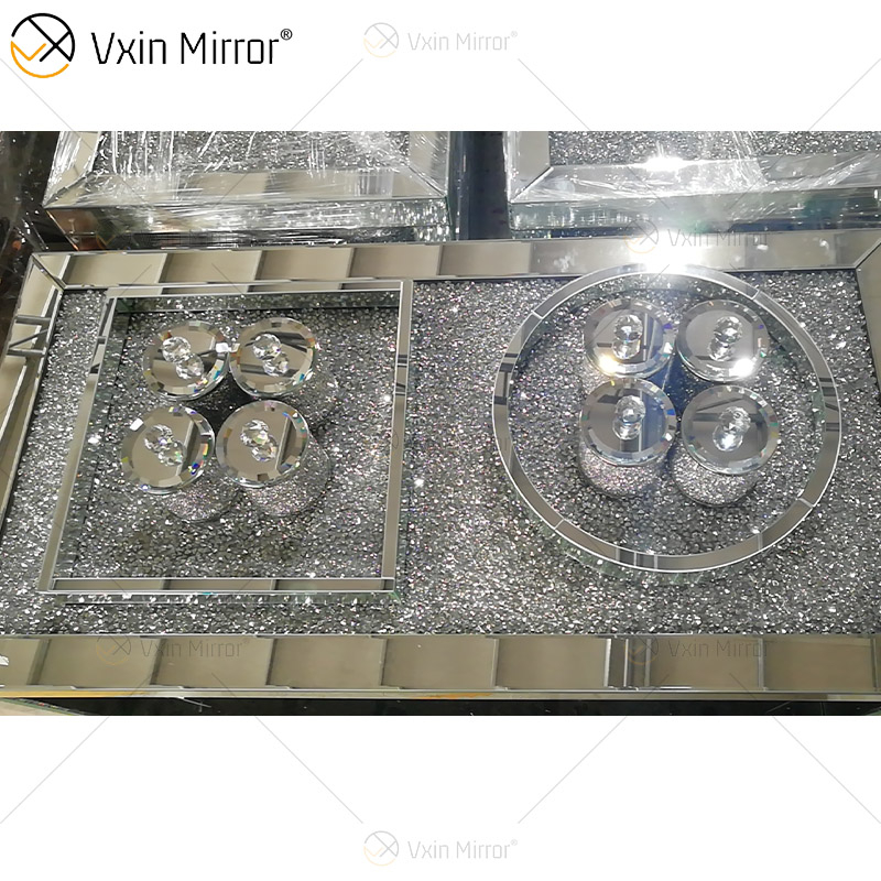 Top Quality Package VX-01 Silver Home Decor Acrylic Mirrored Glass Jars And Bottles with Lid