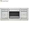 Vxin Mirror Furniture Crushed Diamond Champagne Mirrored Fireplace TV Stands Cabinet Stands with Crystal Insert