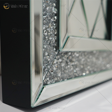 Venetian Rectangle Crushed Diamond Crystal Mirror Wall Art Home Decor Hallway For Living Room Sofas WXM-502
