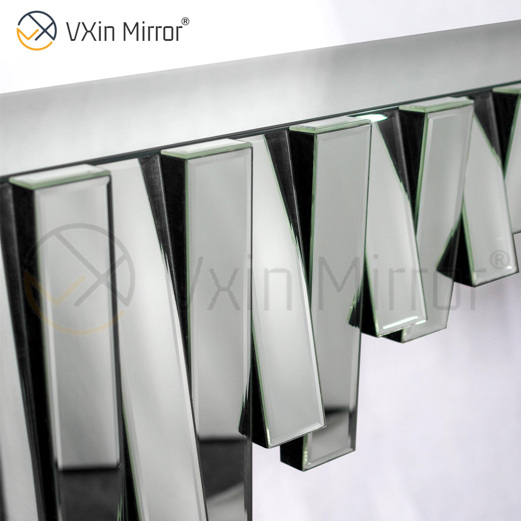 China Supplier Vxin Furniture Modern Silver 3D Elegant Hall Table Console Furniture Luxury Mirror