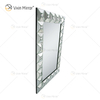 Home Decor WXM-1007 Modern Rectangle Crystal Silver Wall Mirror