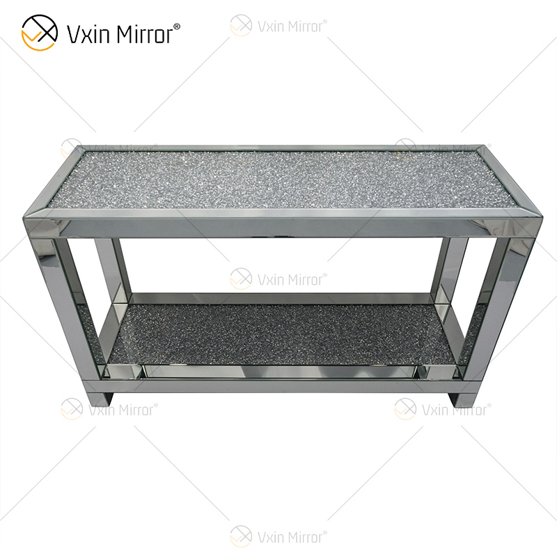 Vxin Mirrored Furniture WXF-117-2 Modern Elegant Crued Mirror Side Table