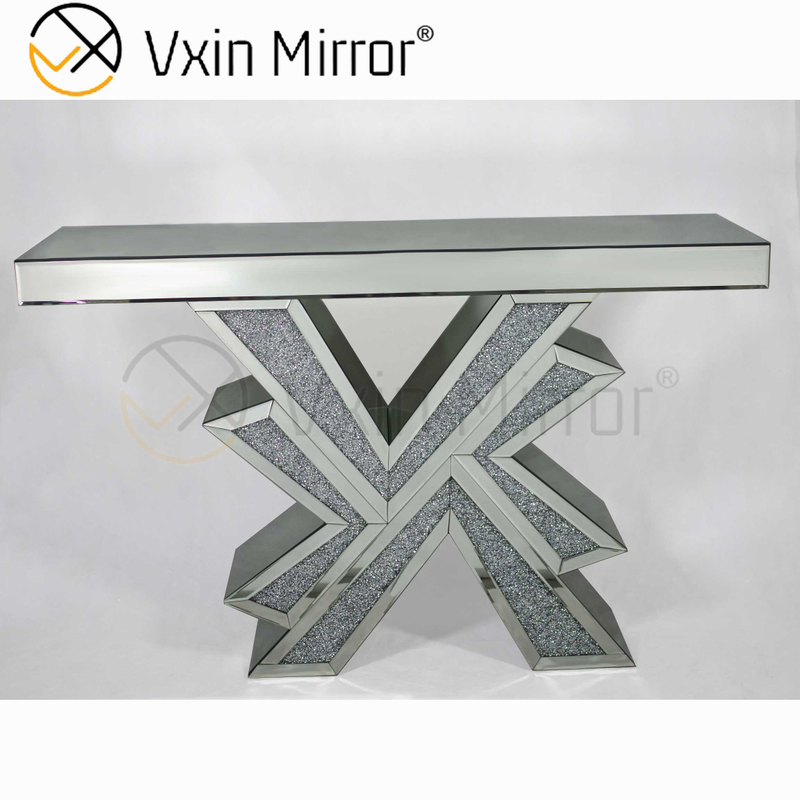 Vxin Miorror WXF-067 Factory Supply Elegant Mental Glass Console Table Hotel Cheap Silver Colsole Table