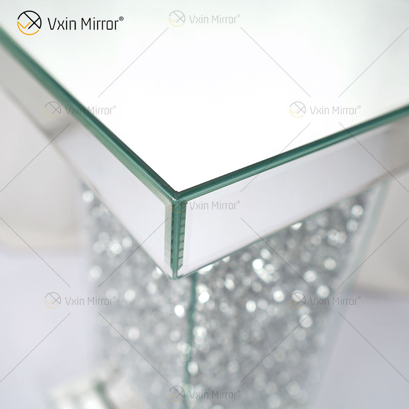 small mirrored side table